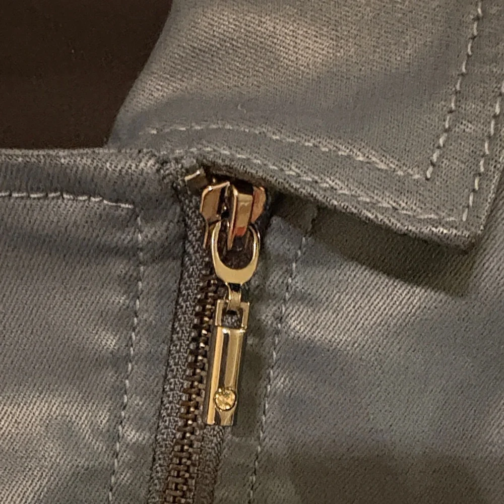 WHBM Blue Coated Denim Zippered Jacket - Picture 15 of 15